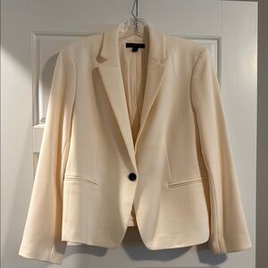 Ann Taylor Cream Single-Button Blazer